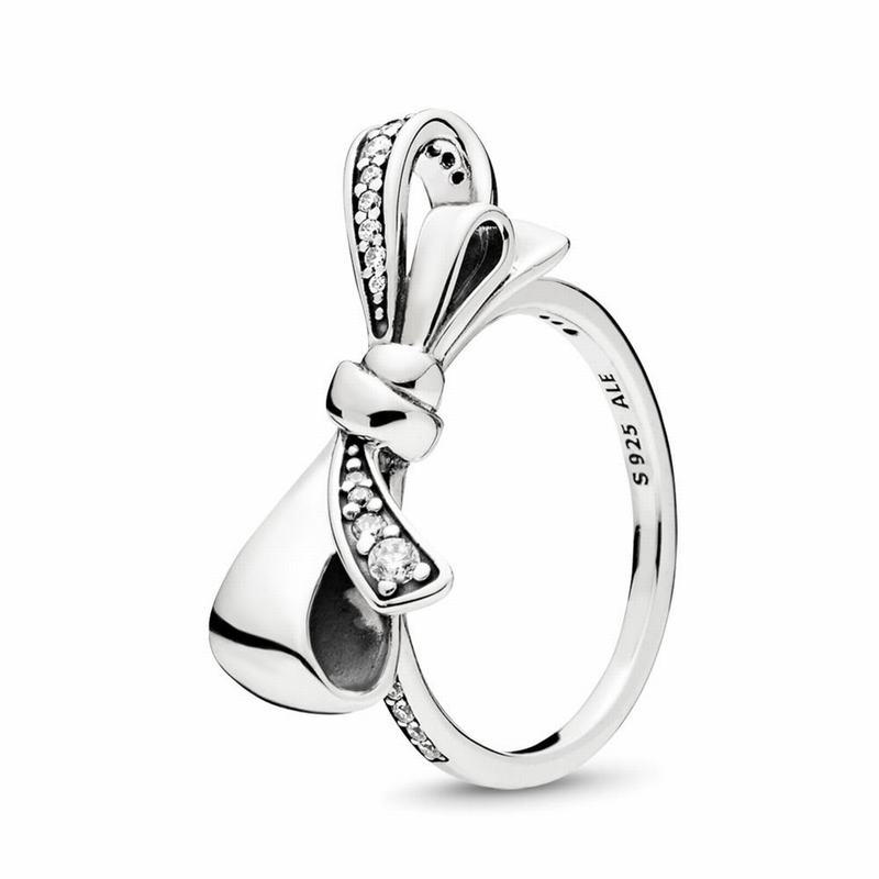 Pandora Brilliant Bow Statement Ring - Sterling Silver/Cubic Zirconia - Canada | EQ3277GW